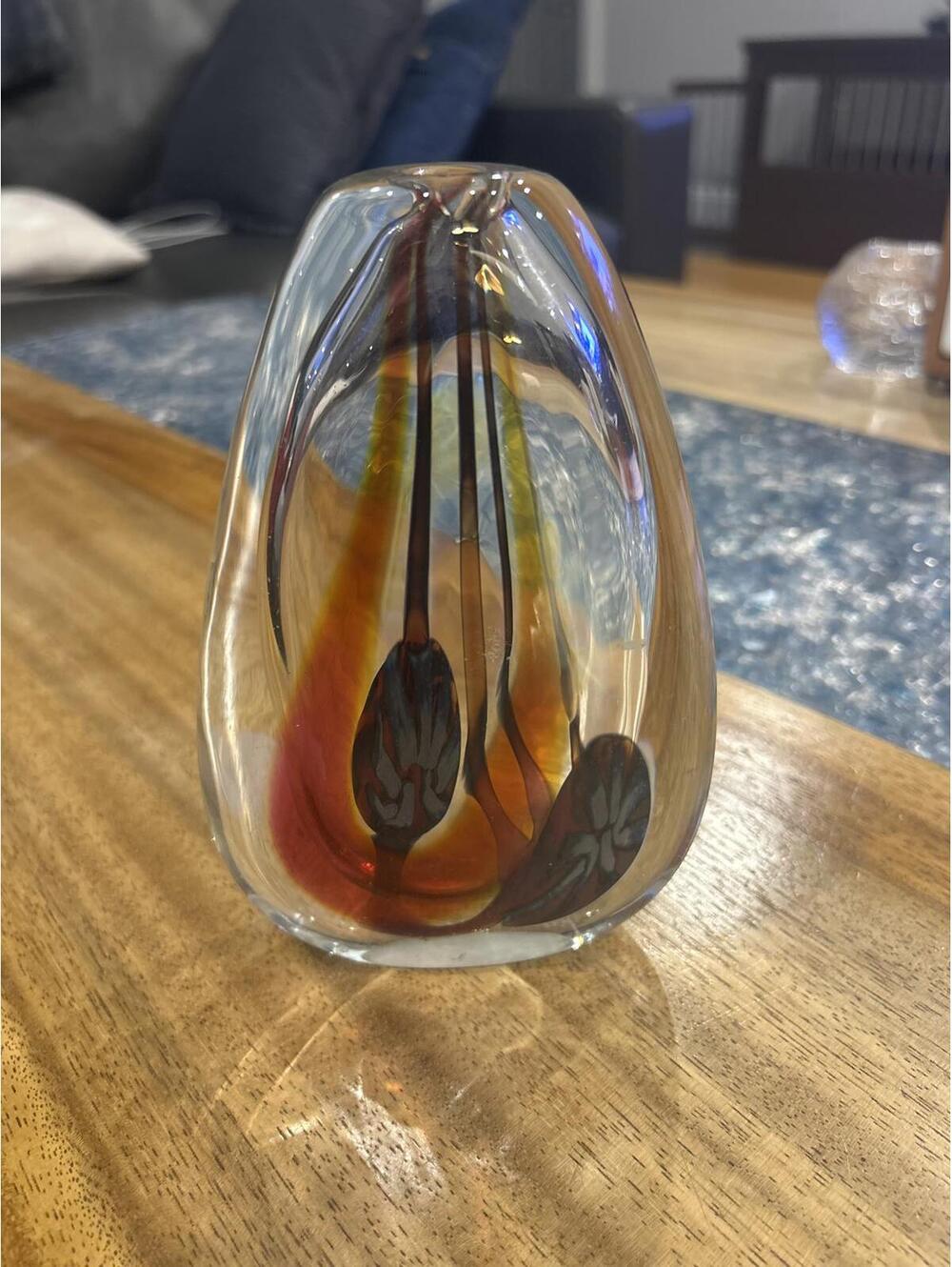 Roger Gandelman Art Glass  Bud Vase, Ct 17/32